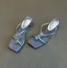 Nueva Colección de Verano: Sandalias de Moda de Tacón Alto con Puntera Cuadrada y Pedrería, sin Cierre, para Mujer