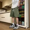 Pantalones cortos casuales de trabajo para hombre, pantalones finos sueltos versátiles de cinco puntos para verano, pantalones rectos de longitud media de estilo americano ins modernos