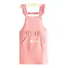 Avental de Cozinha Cartoon Fofo Resistente à Água para Mulheres, Avental Doméstico para Cozinhar, Uniforme de Trabalho para Catering em Tecido Oxford com Texto Impresso