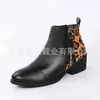 Juyuan En Stock Modelo Nuevo 2026 Invierno Estilo Europeo y Americano Tacón Grueso Punta Fina Talla Grande Bordadas Botas Largas para Mujer