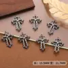 Decoraciones transfronterizas para uñas estilo punk retro de cruz oscura, accesorios para uñas de Halloween, adornos de pedrería en forma de corazón, venta al por mayor