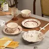 Conjunto de Regalo de Boda Muy Atractivo para Recién Casados, Uso en Casa Color Bajo Esmalte Lujo Ligero Caja de Regalo para Inauguración de Casa, Tazones, Platos, Vajilla de Cerámica