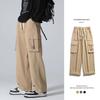 Marca de Moda Peto Japonés para Hombre Otoño Nuevo Ins Marca de Moda Pantalones Rectos Multibolsillo Pantalones Casuales Holgados Juveniles