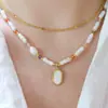 Collar de Piedra Natural Hecho a Mano con Cuentas Yihong, Cadena para Clavícula de Perla de Agua Dulce de Lujo Ligero Vintage, Ágata de Cristal de Nicho