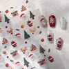 Pegatinas de Uñas Navideñas en Relieve 3D Papá Noel Ciervo Lindo Oso Retro Estéreo Helado Delgado Resistente Pegatinas de Arte para Uñas