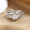 Anillos de Pareja Mobius, Diseño de Nicho con Líneas Cruzadas, Anillos a Juego Abiertos, Anillos de Dedo Apilables de Lujo Ligero, Venta al por Mayor de Joyería