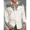 Tendencia Vaquera Occidental Transfronteriza Estilo Punk Juvenil Retro para Hombre Camisa para Hombre Elástica en Cuatro Direcciones Impresión Digital 3D