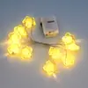 Luces de Cadena LED Transparentes con Forma de Flor, Caja de Batería de Botón Luces de Cable de Cobre, Caja de Regalo tipo Ramo Decoración de Pastel Luces de Hada Pequeñas
