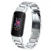 Adecuado para correa de reloj inteligente Fitbit Luxe Correa de acero inoxidable magnética Milanesa de tres esferas pulsera de metal para reloj