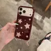 Diseño simple de estrella de cinco puntas con purpurina y salpicaduras de tinta, adecuado para fundas de teléfono iPhone 17, Apple 18 Pro Max, serie 15, resistente a caídas, serie 16, con cordón