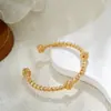 Pulseira Aberta em Ouro 14K com Design de Nó Ajustável, Textura Trançada, Estilo Europeu e Americano, Joias Transfronteiriças Amazon