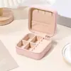 Caja de almacenamiento de viaje portátil, pequeña y exquisita, caja de joyería europea para viajes, caja para anillos, collares, pendientes, aretes, caja de joyería