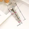 Horquilla de metal con forma de pico de pato, de 6 cm, con puntos de colores y ondas, con clip lateral, para flequillo, estilo extranjero, hecha a mano.