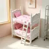 Escena de Dormitorio Retro, Perchero, Armario, Tocador, Ropa de Cama, Adornos, Casa de Juegos Miniatura, Escena en Miniatura, Juguetes de Casa de Muñecas