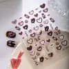 Adesivos de Unha Artística Cyansea Desenho Animado Fofo Estilo Coreano com Coração em Relevo para Estudantes, Adesivos 3D de Alto Valor com Suporte Adesivo