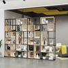 Estante de Livros de Ferro Divisória de Piso Rack de Armazenamento Tela de Escritório Estante de Livros Rack de Exibição Sala de Jantar Sala de Estar Armazenamento Madeira Sólida Simples