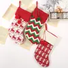 Hong Kong Amor Nuevas Decoraciones de Navidad Calcetines de Hilo Rojo y Blanco Reno Bolsas de Regalo Bolsas de Regalo para Niños Calcetines de Navidad Tejidos