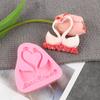 Molde de Silicone para Fazer Decoração de Bolo Fondant de Chocolate com Folha de Palmeira, Peça Cisne Flamingo de Casal DIY