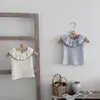Camiseta sin mangas de verano estilo INS para bebé niña, con lunares y cuello con volantes, camiseta básica a la moda estilo coreano