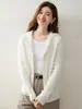 Nuevo Estilo Otoño Manga Larga Tejido de Punto Trenzado con Capucha Cremallera 35 Cachemira 65 Lana Holgado Casual Versátil Cárdigan de Punto