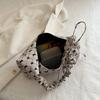 Estilo Coreano Estilo Perezoso El Mismo Estilo de Zhang Ruonan Bolso de Lona Bolso Cruzado con Lazo para Hombro Bolsa Grande de Capacidad para el Trabajo de Mujer Bolsa de Axila