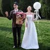 Vestido de Novia Ligero Estilo Coreano Cola de Encaje Tubo Superior Sencillo Nicho Moda de Alta Gama Sesión de Fotos de Viaje Vestido de Novia para Mujer