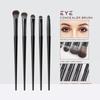 Set de 10 Pinceles Negros para Maquillaje de Ojos, Incluye Pincel para Sombras, Forma de Hoja, Transfronterizo, Dropshipping, Directo de Fábrica