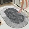 Tapete de Banheiro Personalizado de Terra de Diatomáceas, Tapete para Pés Absorvente de Água e de Secagem Rápida, Estilo Minimalista Moderno, Tapete de Banheiro Resistente a Manchas