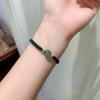 Pulseira Popular de Corda Vermelha com Contas de Transferência de Cristal Simples Ins Pulseira de Casal Tecida à Mão Pulseira de Cristal Morango para Melhor Amiga