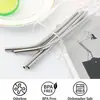 Pajitas de Acero Inoxidable 304 Transfronterizas, Pajitas 316, Pajitas para Té de Burbujas, Pajitas Stanley, Juego de 6 Piezas