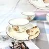 Nuevo Set de Vajilla de Cerámica Linda Kapibala Platos y Platos Domésticos Color Bajo Esmalte Dibujos Animados Bol para Ensalada Tienda de Dos Yuanes
