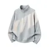 Outono/Inverno 2026 Nova Moletom Masculino Estilo Americano Peso Pesado Desconstruído Meio Zíper Gola Alta 400G Algodão Chinês Pulôver Tamanho Grande Tendência