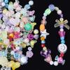 Kit de Miçangas Acrílicas Soltas de Vários Tipos Misturadas Aleatoriamente, Acessórios para Joias, Corrente de Celular DIY Infantil e Material para Acessórios de Cabelo