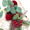 Ramas Rojas de Frutas Navideñas, Decoraciones Navideñas, Decoraciones Artificiales, Escaparates, Arreglos Florales, Esquejes Rojos de Frutas Navideñas