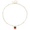 Collar navideño europeo y americano, elegante collar de cadena de clavícula de serpiente redonda retro, collar de copo de nieve de Papá Noel con goteo de aceite a juego