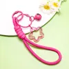 Llavero de Acrílico con Lanyard de Cinco Puntas de Color Sólido Encanto para Estuche de Audífonos Color Caramelo Estilo Fresco Decoración para Empaque de Bolsa de Pareja