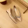 Sapatos Femininos Patentados de Bico Fino e Boca Rasa com Strass, Estilo Francês, Cor Nude, Sexy e Elegantes, Perfeitos para Pessoas Baixinhas
