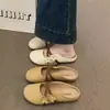 Mocasines planos de cuero suave con estampado floral para mujer, nuevo estilo primavera/verano 2026, adecuados para usar al aire libre, zapatos planos elegantes y versátiles