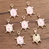10 cores 13*24mm Acessórios de joias de liga DIY Cor dourada KC impressão a óleo animal charm pingente de tartaruga