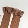Medias Sexys Transparentes Hasta la Rodilla con Borde de Encaje y Silicona Antideslizante, Estilo Delgado de Verano, Calcetines Altos Adelgazantes