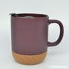 Taza de Cerámica con Fondo de Corcho Fabricante de Cerámica Boshan Venta al por Mayor Punto Tapa de Plástico Taza de Cerámica