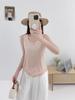 Chaleco de Tencel con Cuello en U y Botones de Concha para Mujer en Verano, Transpirable, Holgado y Ceñido, Camiseta de Tirantes para Capa Interior, Prenda Exterior Delgada