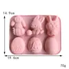 Cesta de Conejo con Huevo de Pascua Molde de Silicona Forma de Pastel de Fondant de Chocolate Adornos de Decoración Herramientas para Hornear