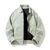 Chaqueta de Air Layer de Gamuza para Hombre Otoño e Invierno Estilo Coreano Moda Versátil Casual Solapa Chaqueta Abrigo para Hombre
