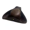 Chapéu de Pirata de Couro PU para Halloween Chapéu Triângulo Piratas do Caribe Chapéu de Performance Cosplay Capitão Pirata Jack