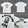 Marca da moda atacado transfronteiriço para comércio exterior Amazon: camiseta de manga curta tubarão de alta resistência, camiseta cabeça de macaco BAPE