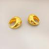 Ouro real banhado a cobre estilo japonês e coreano simples compacto diamante dourado brinco espelho de luxo leve brincos de alto temperamento para mulheres