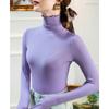 Camisa de base de lijado grueso nueva de otoño e invierno con top de cuello alto sencillo