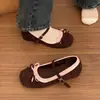 Primer Encuentro Temporada Zapatos Planos de Ballet con Lazo para Aumentar Altura para Mujer 2026 Modelo Nuevo, Lucen Geniales con Faldas, Zapatos Mary Jane Franceses