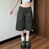 Shorts Jeans Estampado de Leopardo Retro Americano Plus Size Feminino Masculino Verão High Street Reto Solto Emagrecedor Perna Larga Cinquenta Pontos Comprimento Médio Calças